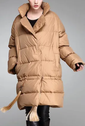 Thicken Loose Fringed Long Down Puffer Coat