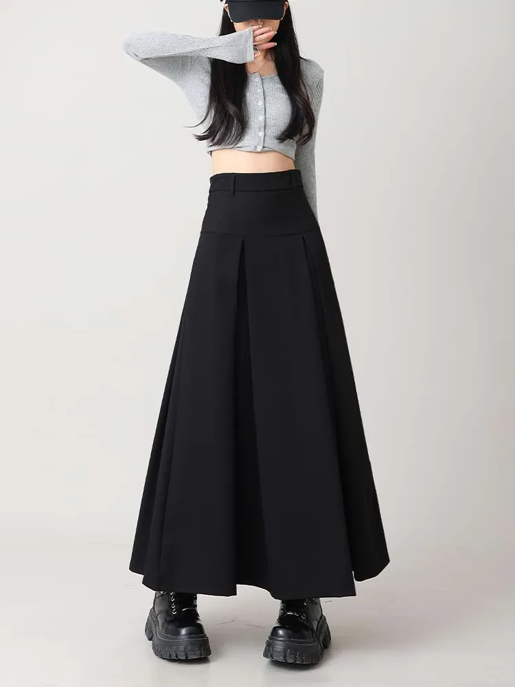 Tiered Pleated Midi Skirt