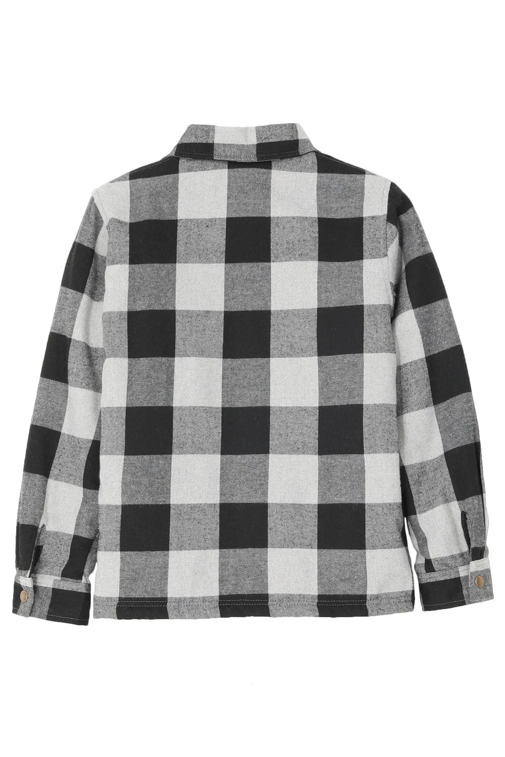 Toddler Boys and Girls Sherpa Lined Snap Flannel Shirt,Plaid Shacket