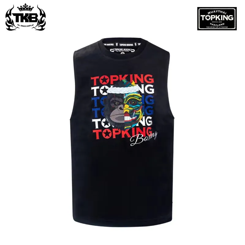 TOP KING TKSLS-031 MUAY THAI BOXING TANK TOP Size M-XL Black