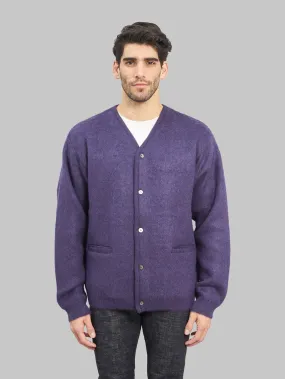 Trophy Clothing Mohair Knit Cardigan Dark Purple