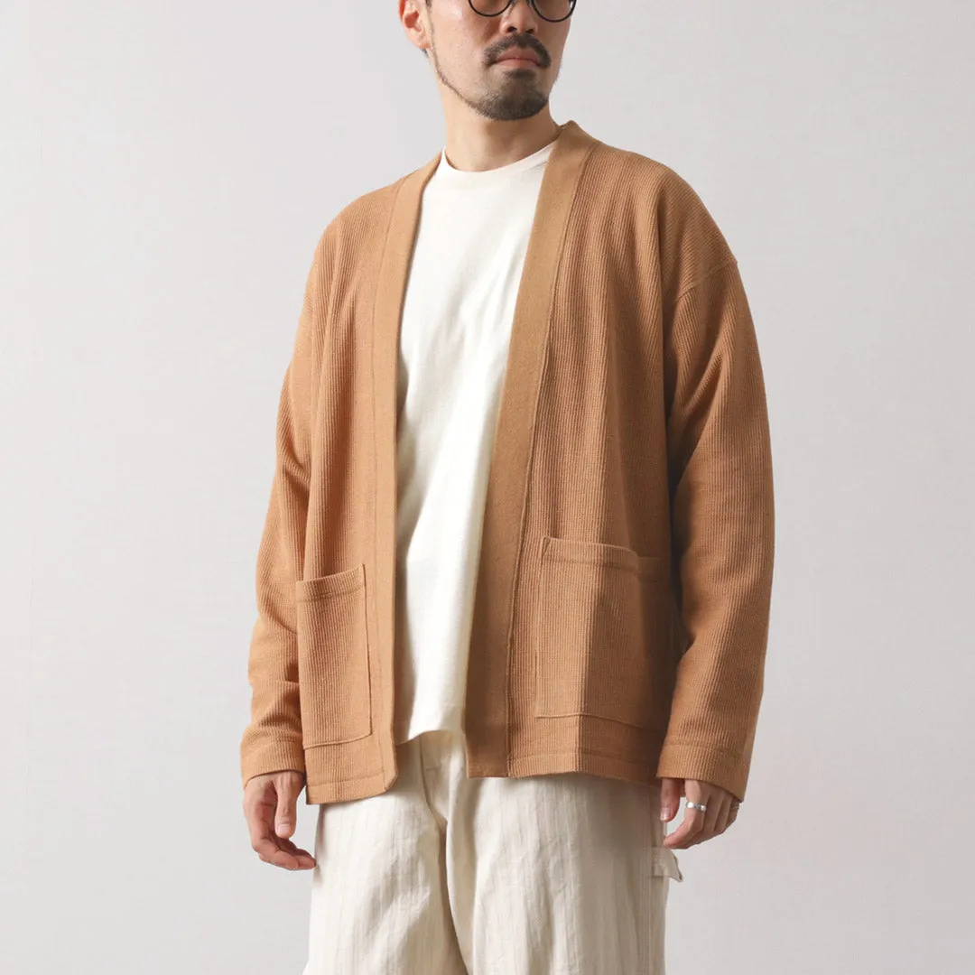 UNDYED / Waffle Cardigan Colored Organic Cotton