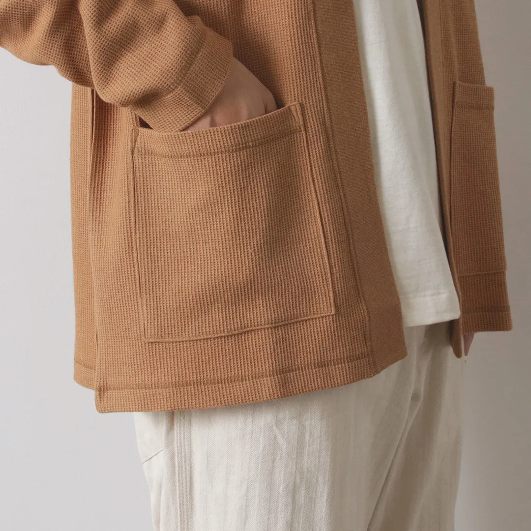 UNDYED / Waffle Cardigan Colored Organic Cotton