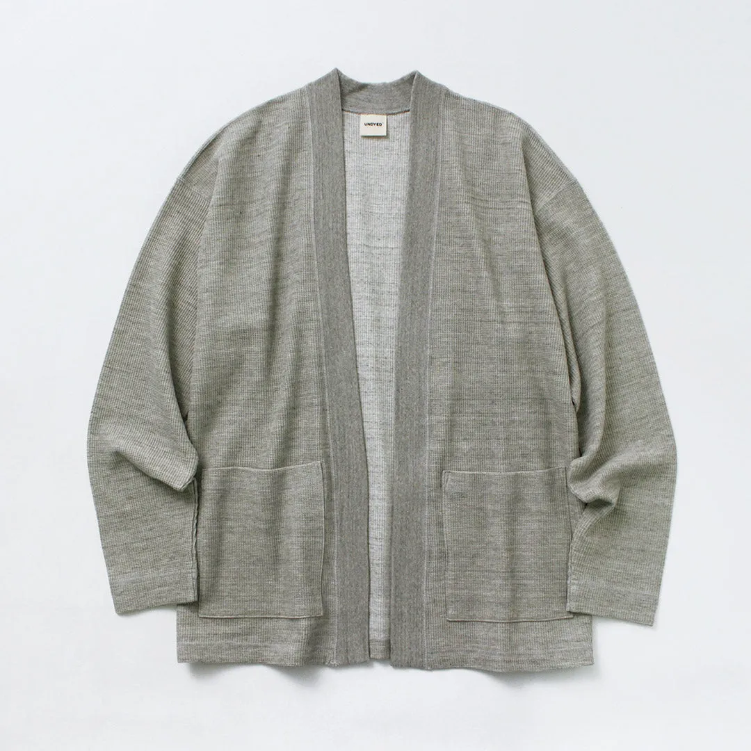 UNDYED / Waffle Cardigan Colored Organic Cotton