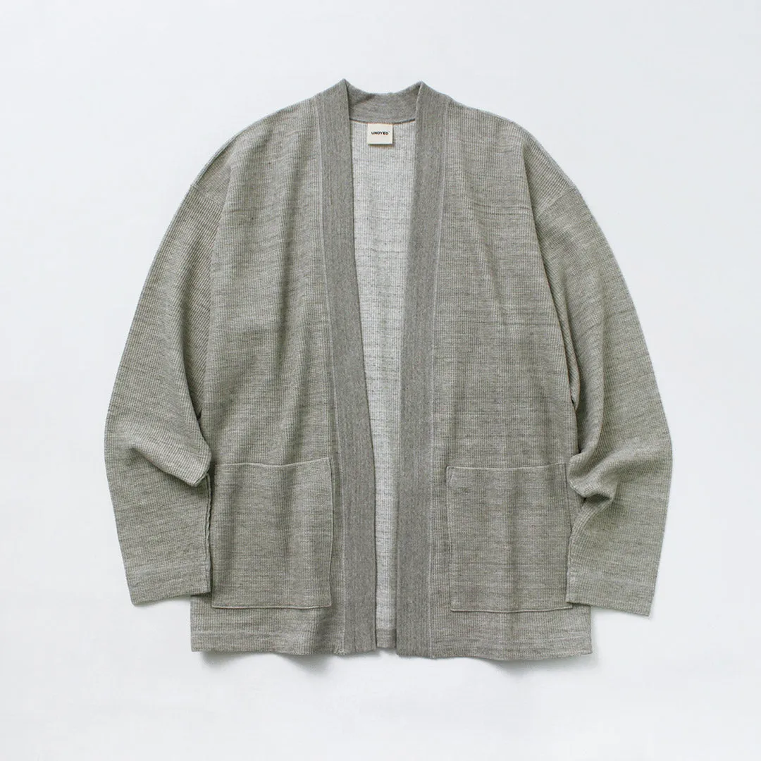 UNDYED / Waffle Cardigan Colored Organic Cotton