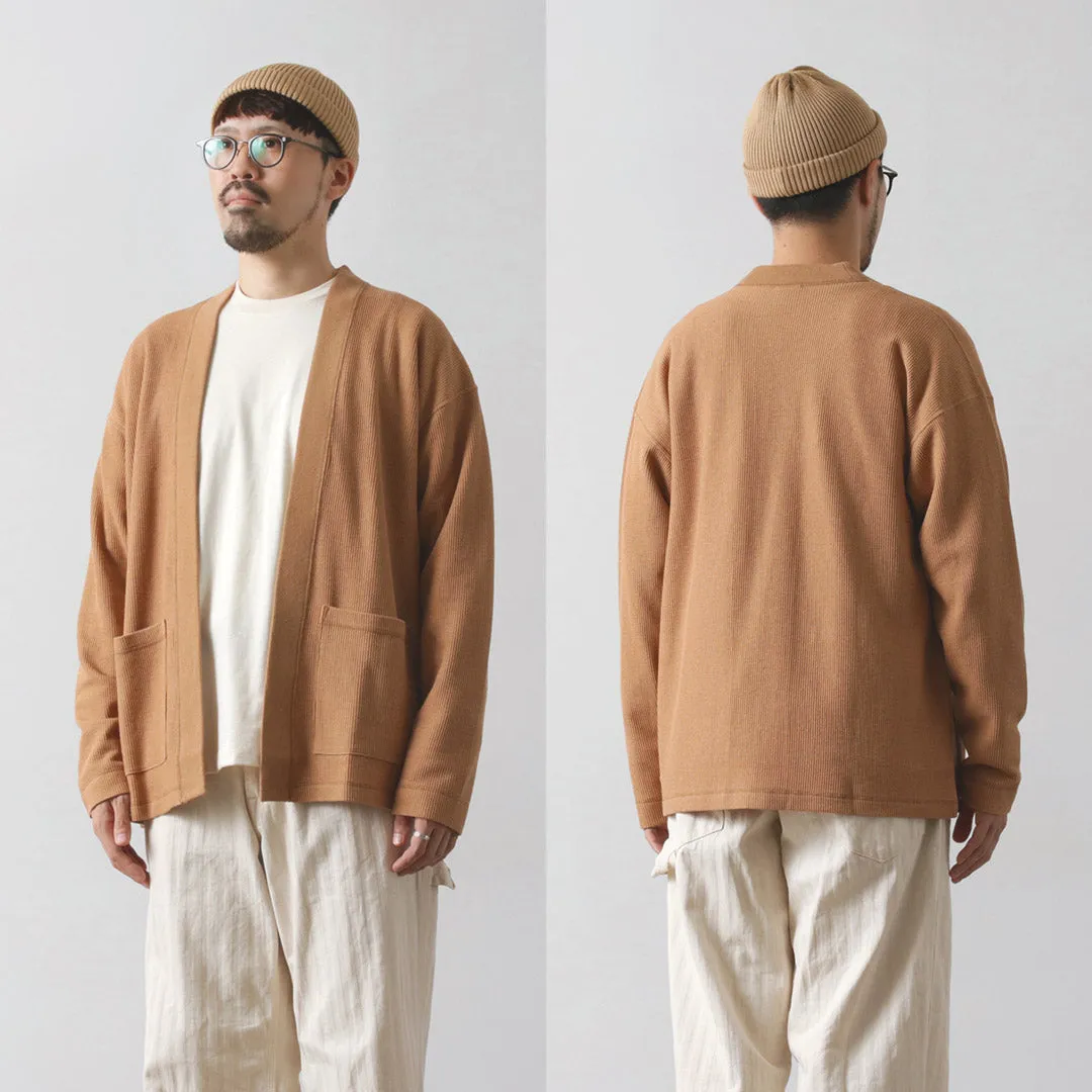 UNDYED / Waffle Cardigan Colored Organic Cotton