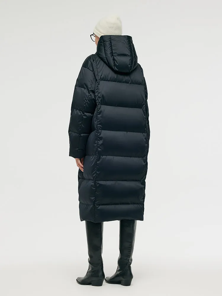 Unisex Hooded Long Goose Down Coat