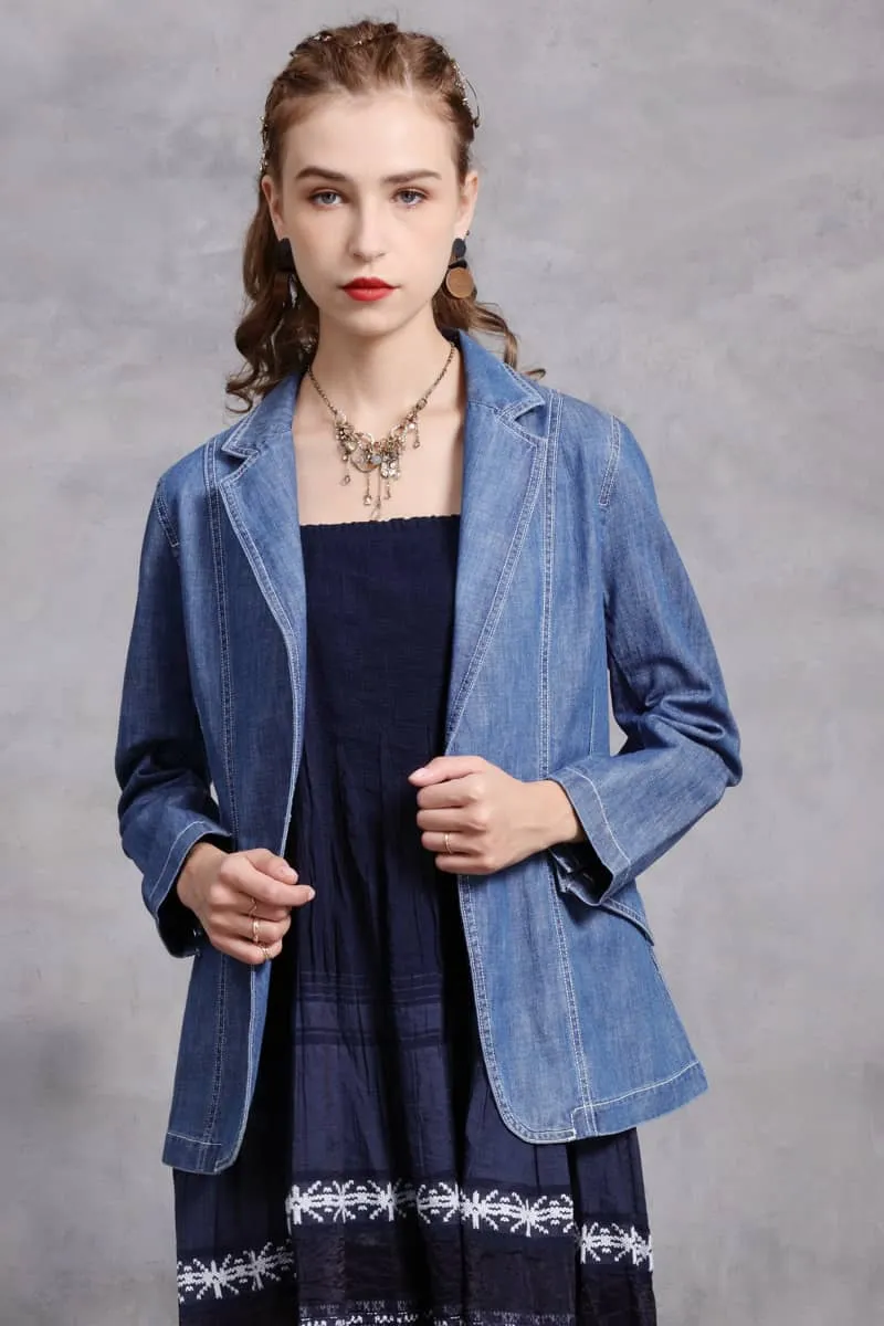 Women's fashion retro cardigan casual small suit jacket