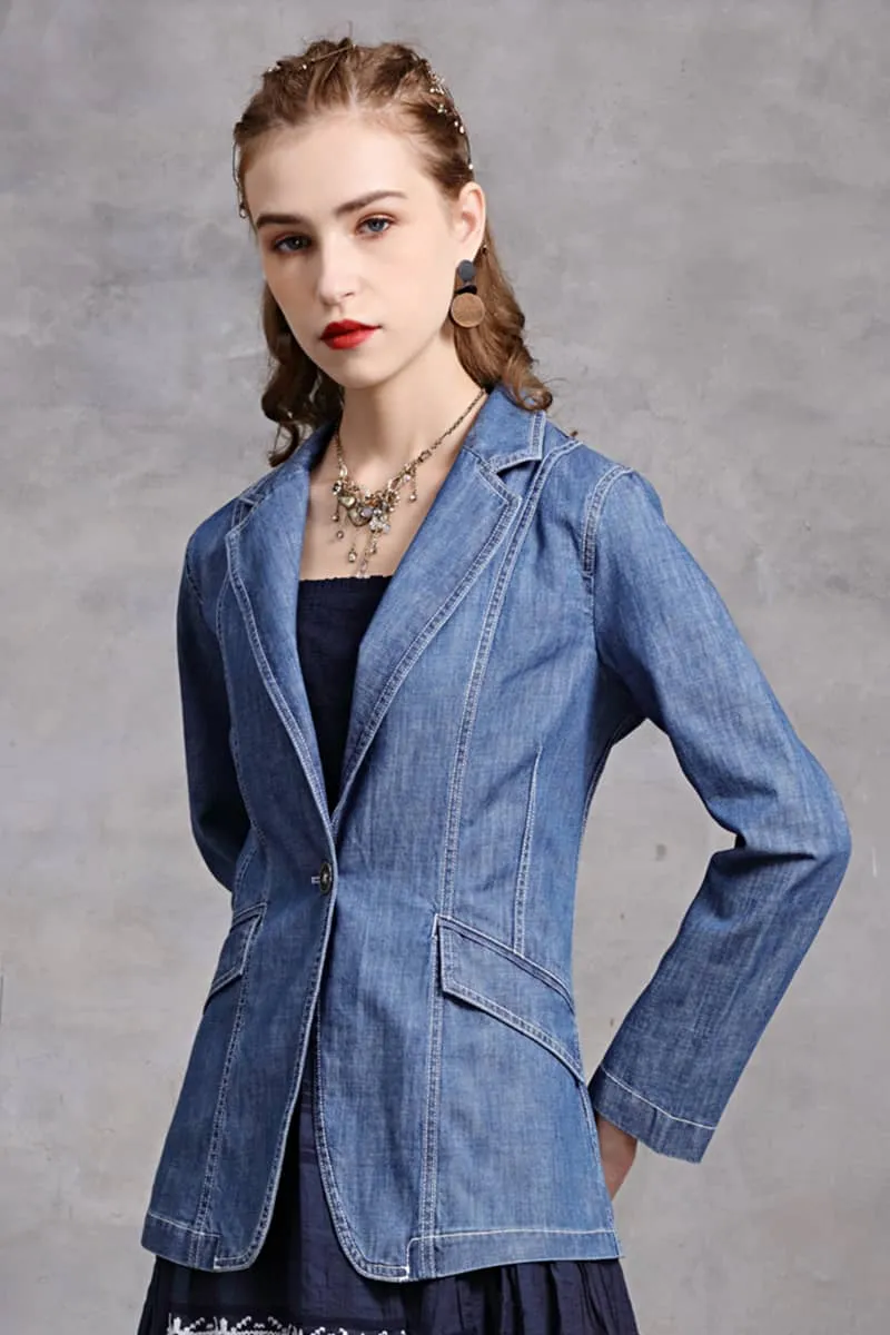 Women's fashion retro cardigan casual small suit jacket