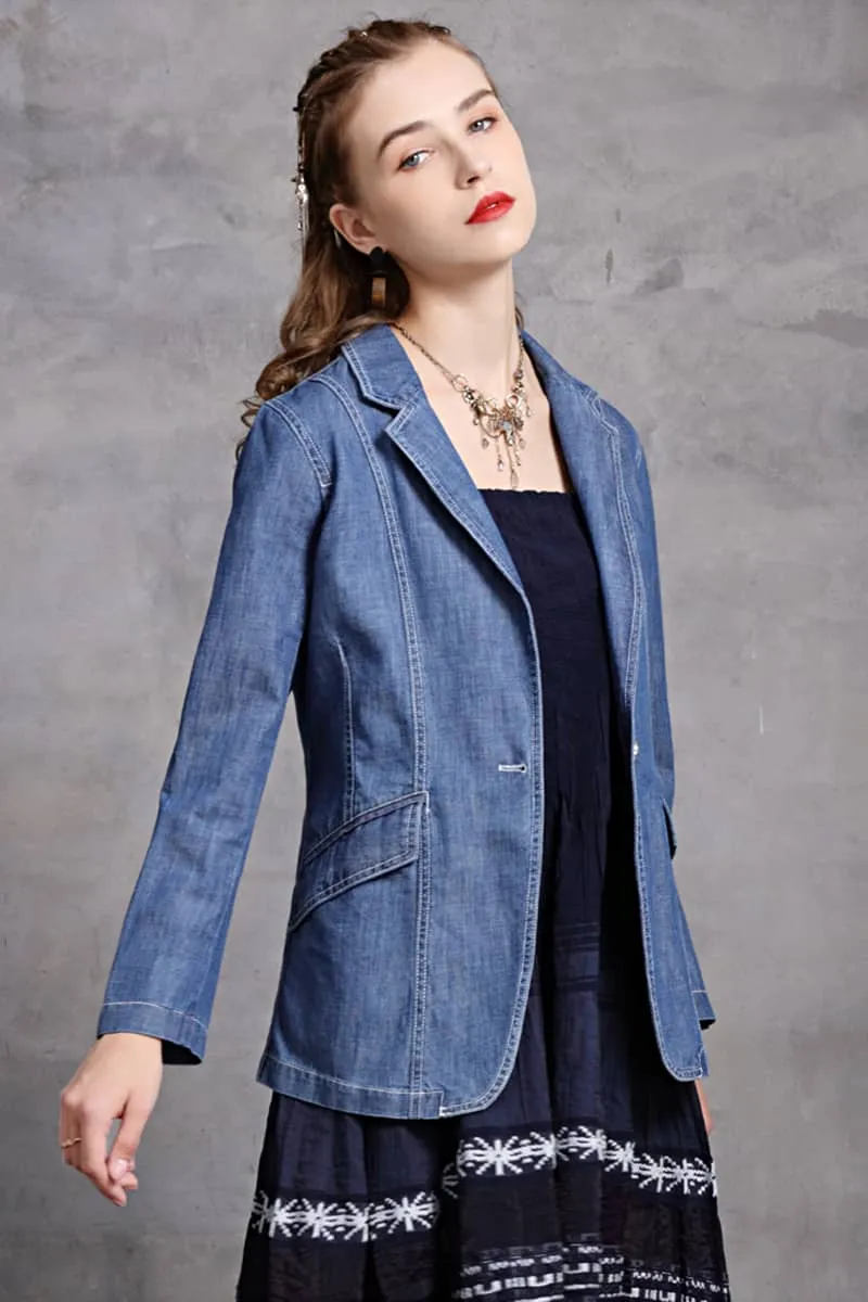 Women's fashion retro cardigan casual small suit jacket