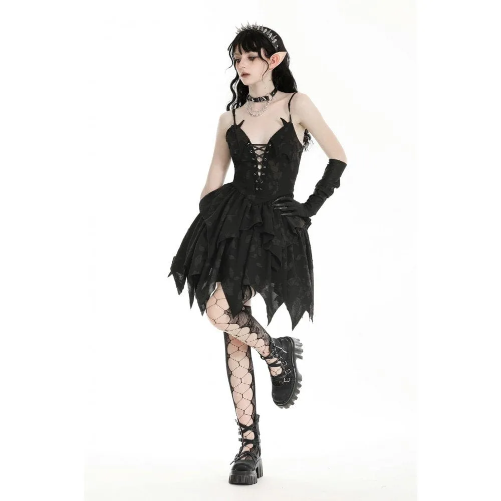 Women's Gothic Irregular Plunging Halloween Slip Dress