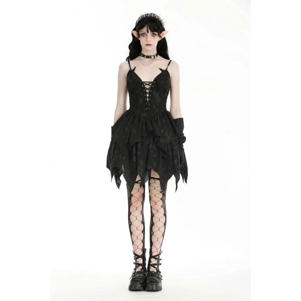 Women's Gothic Irregular Plunging Halloween Slip Dress