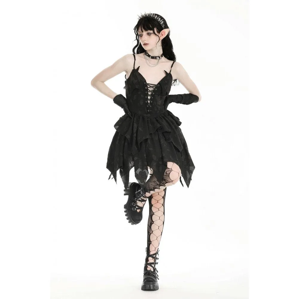 Women's Gothic Irregular Plunging Halloween Slip Dress