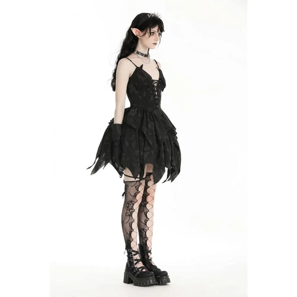 Women's Gothic Irregular Plunging Halloween Slip Dress