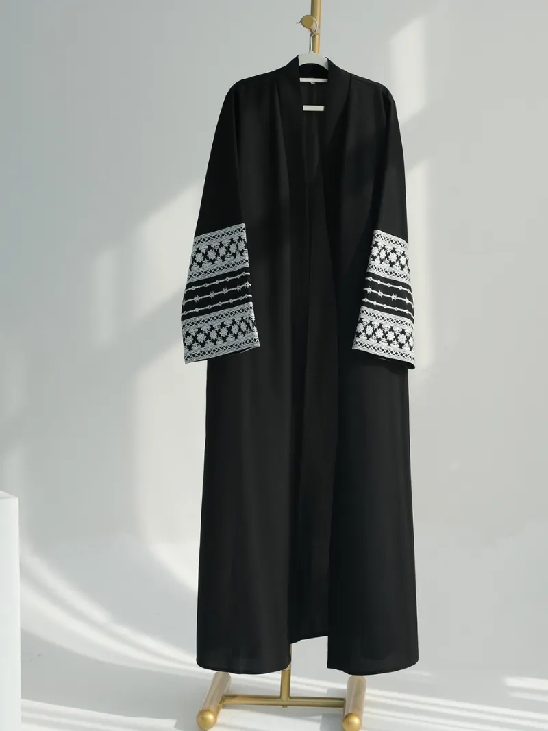 Women's Turkiye Dubai Embroidered Open style Elegant Abaya