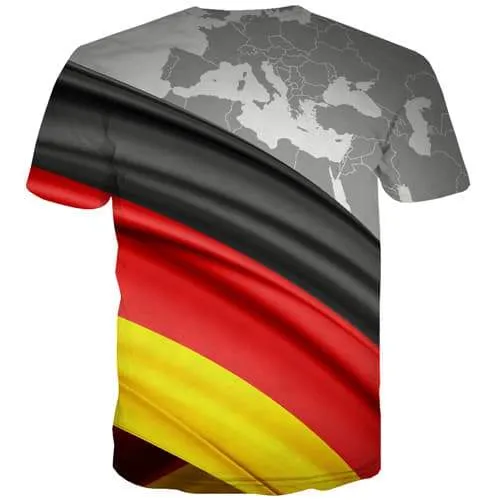 World Map T-shirt Men German Flag Tshirt Anime Geometric Tshirts Novelty Harajuku Tshirt Printed Colorful Tshirts Casual