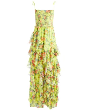 Yellow Floral Jocelyn Ruffle Maxi Dress