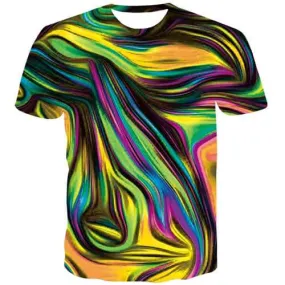 Yellow T shirts Men Stripe T-shirts Graphic Graphic Tshirt Printed Line Tshirts Cool Short Sleeve Hip hop Men women Tops O-neck