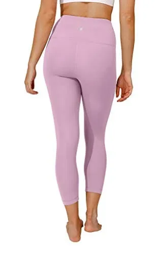 Yogalicious High Waist Ultra Soft Lightweight Capris - High Rise Yoga Pants - Dawn Pink Nude Tech