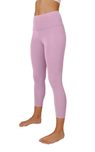 Yogalicious High Waist Ultra Soft Lightweight Capris - High Rise Yoga Pants - Dawn Pink Nude Tech