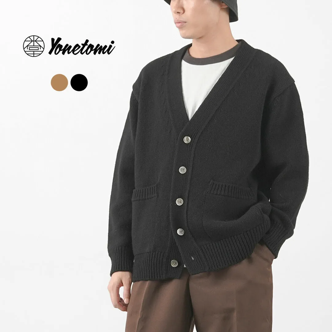 YONETOMI NEW BASIC / Soft lamb wool knit cardigan