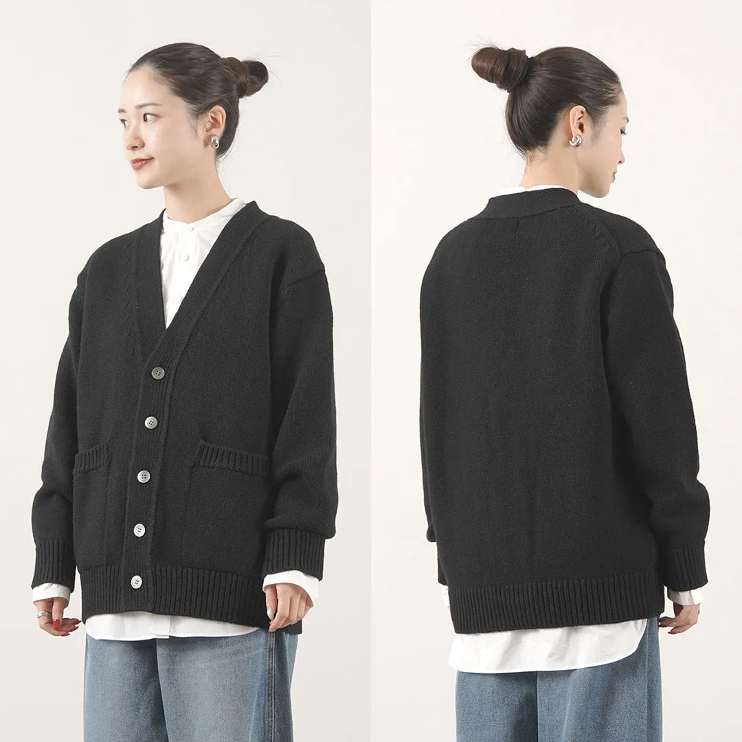 YONETOMI NEW BASIC / Soft lamb wool knit cardigan