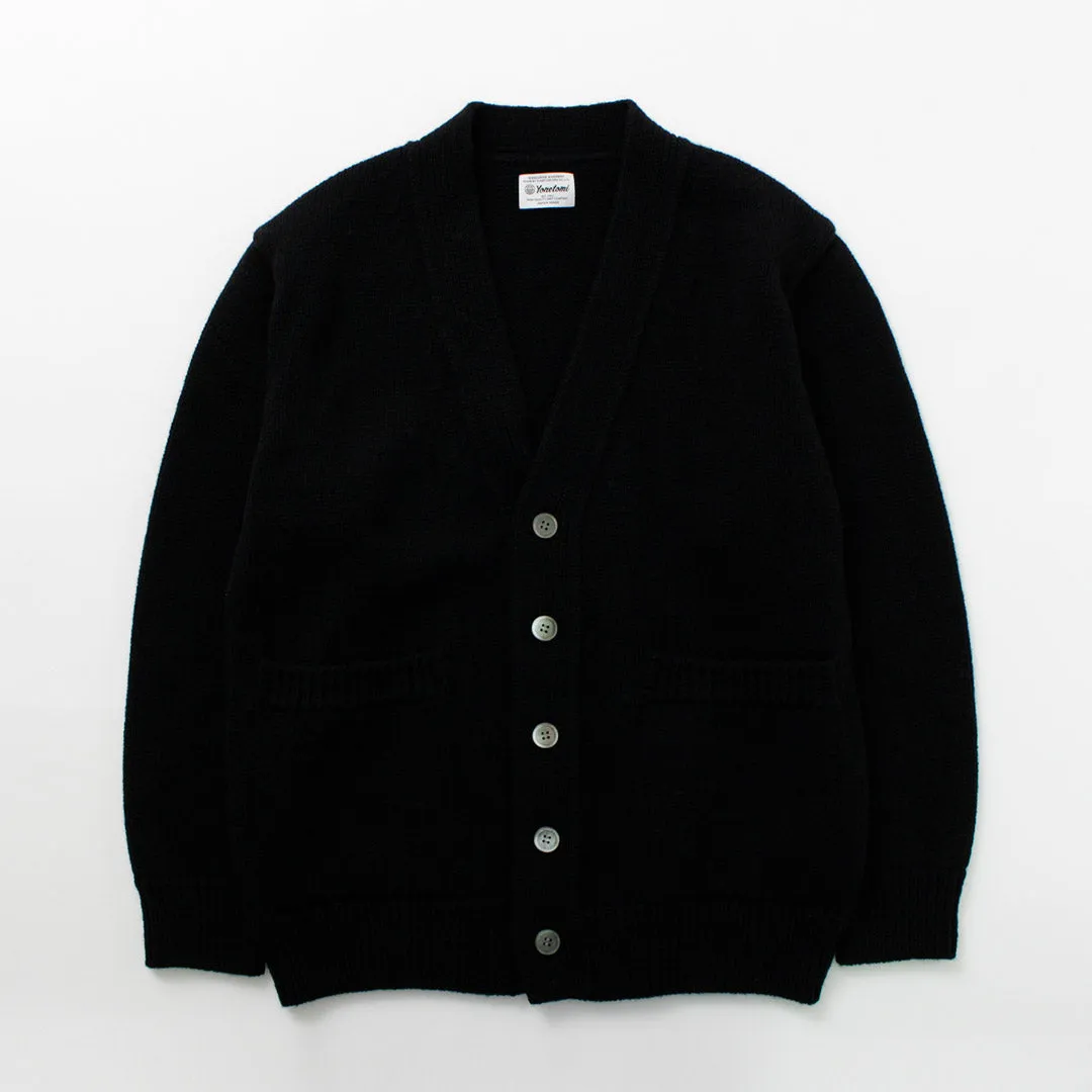 YONETOMI NEW BASIC / Soft lamb wool knit cardigan