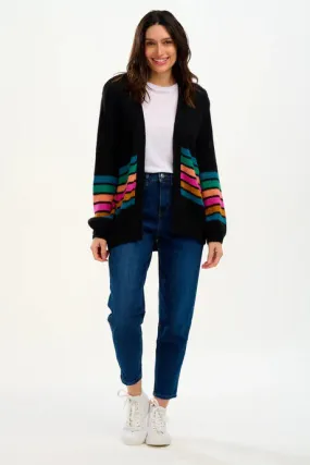 YVETTE CARDIGAN (BLACK/BLOCK STRIPES)