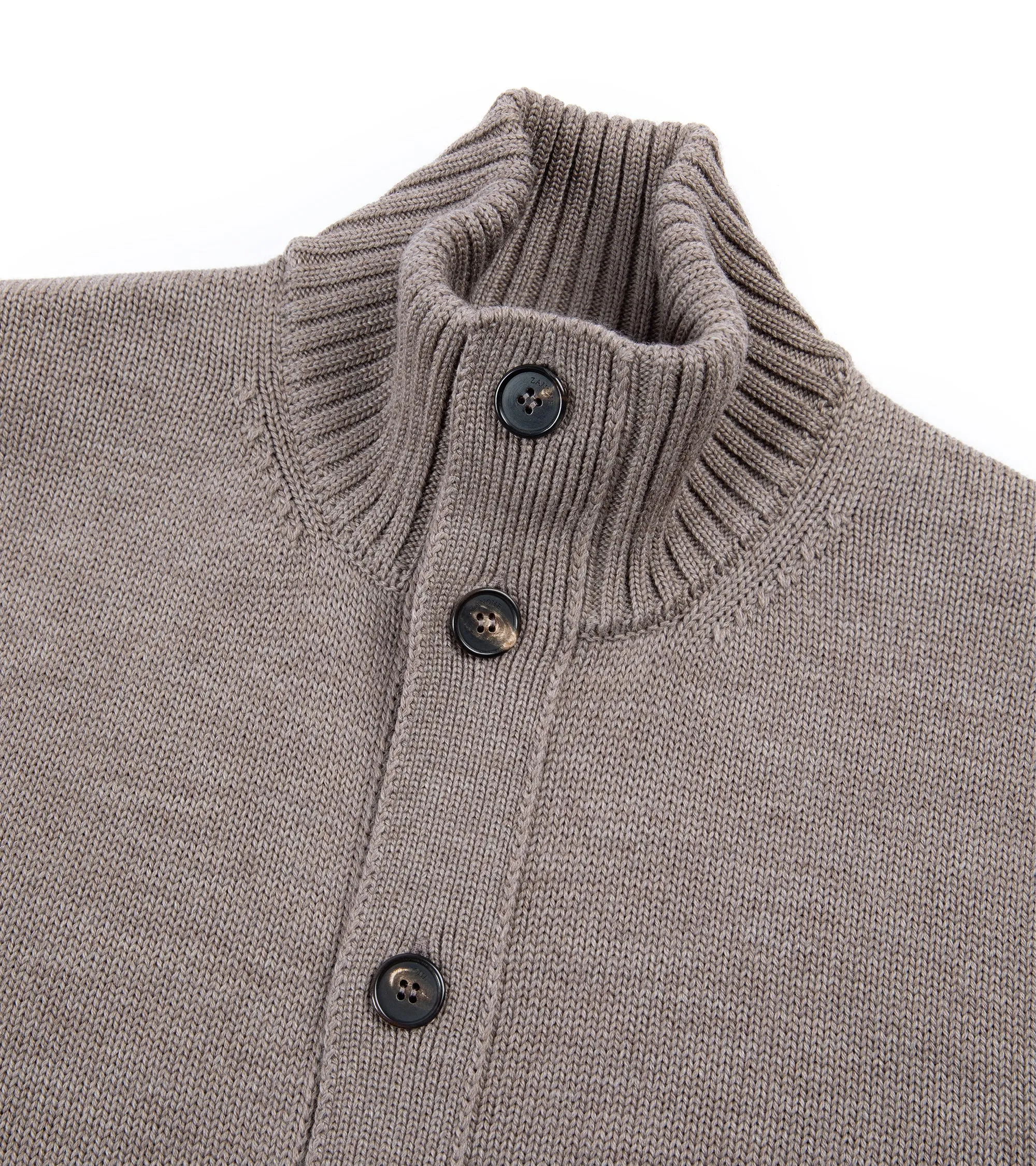 Zanone 5 Gauge Merino Cardigan: Beige